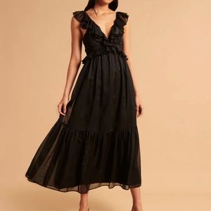 NEW Abercrombie & Fitch Drama Ruffle Maxi Dress